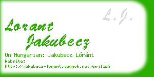 lorant jakubecz business card