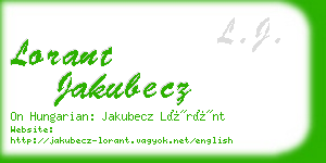 lorant jakubecz business card